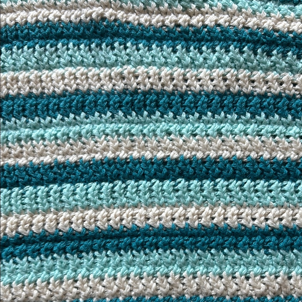 Wild Fable Turquoise and Cream Striped Knit Top - Picture 4 of 4